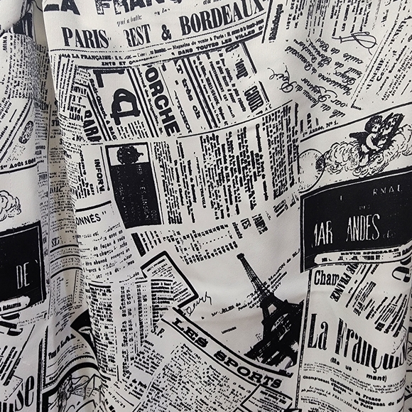 Mini newspaper print dress - a fashionably fearless find!" - Picture 2 of 5